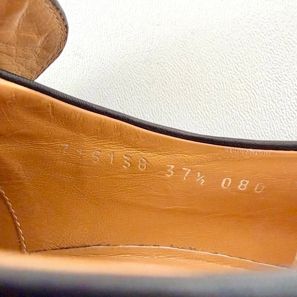 GUCCI | Black Leather Horsebit Platform Loafers Block Heel EU 37.5